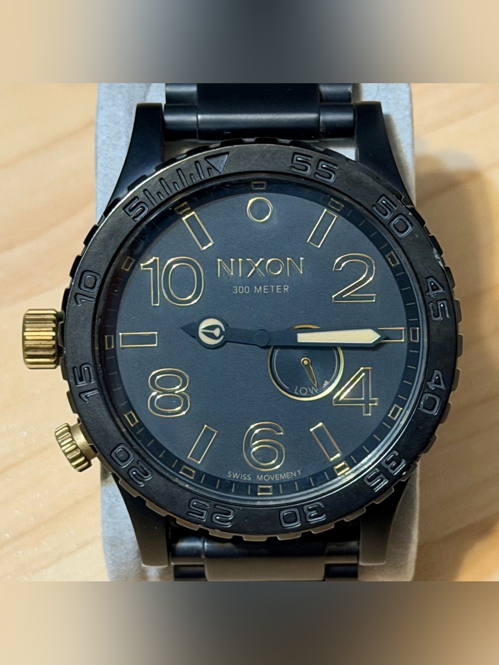 Nixon The 51-30 "Simplify" Black & Gold Men's Surf Analog Tide Watch RUNNING